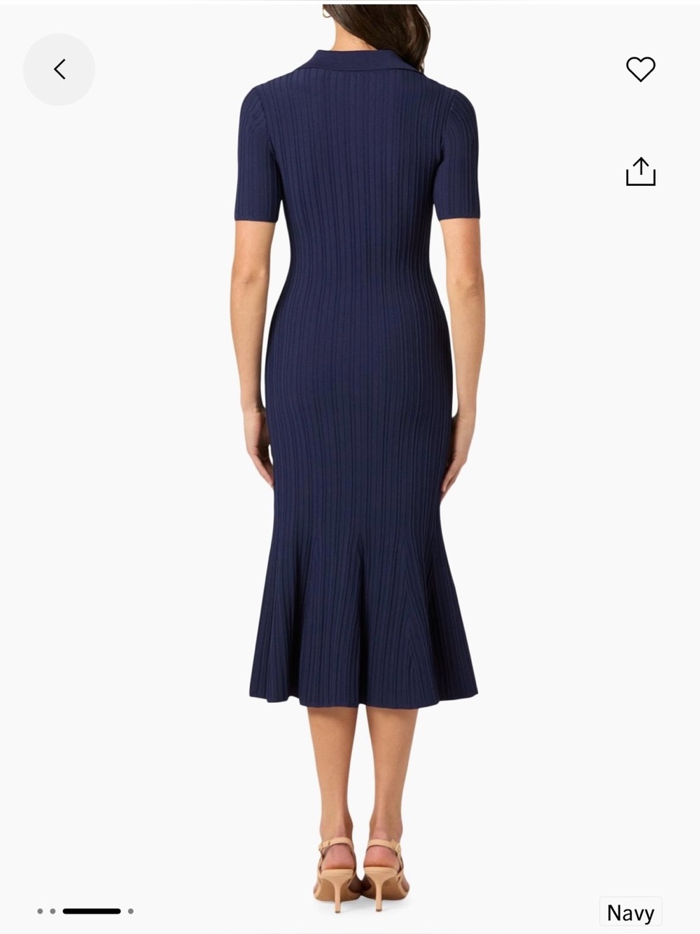 Shoshanna Tulip Chunky Rib Knit Midi Dress - NWT Navy Size L - Picture 4 of 12